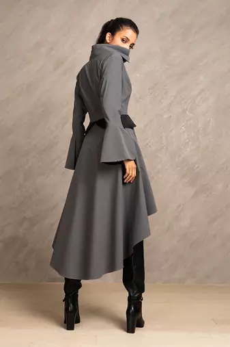Charcoal Grey & Black Black Mamba Tunic Dress