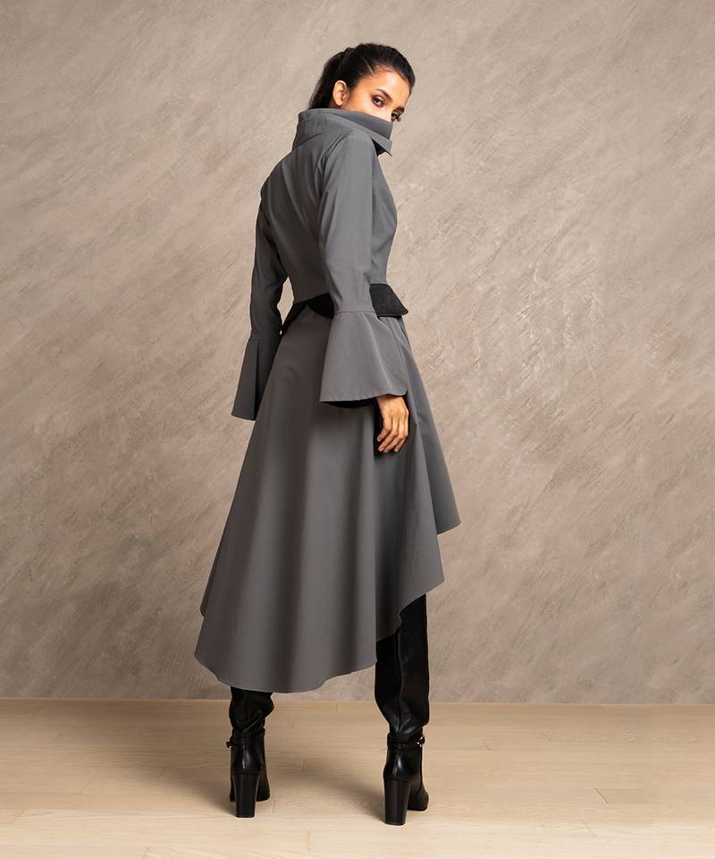 Charcoal Grey & Black Black Mamba Tunic Dress