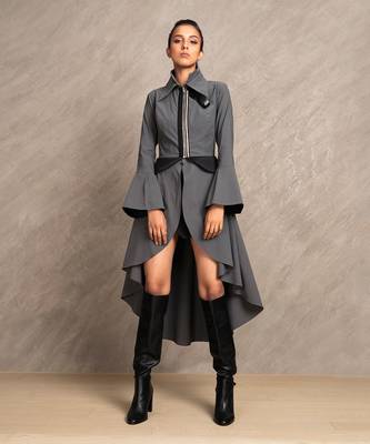 Charcoal Grey & Black Black Mamba Tunic Dress 4