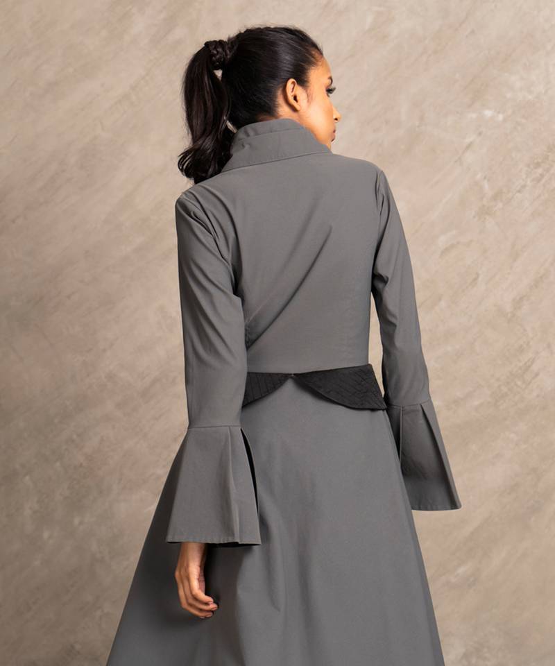 Charcoal Grey & Black Black Mamba Tunic Dress