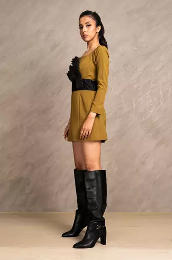 Dark Mustard & Black Lola Dress