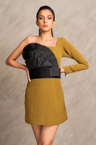 Dark Mustard & Black Lola Dress