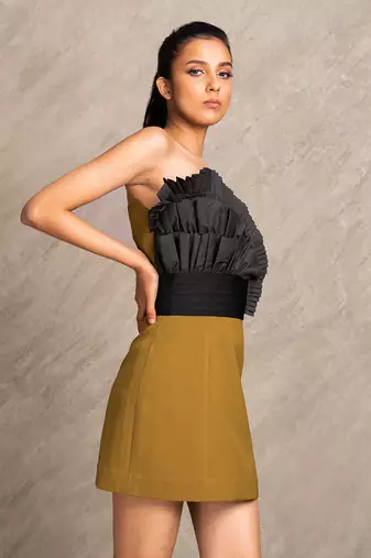 Dark Mustard & Black Lola Dress