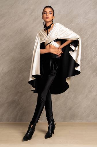 Cream & Black  Irina Cape