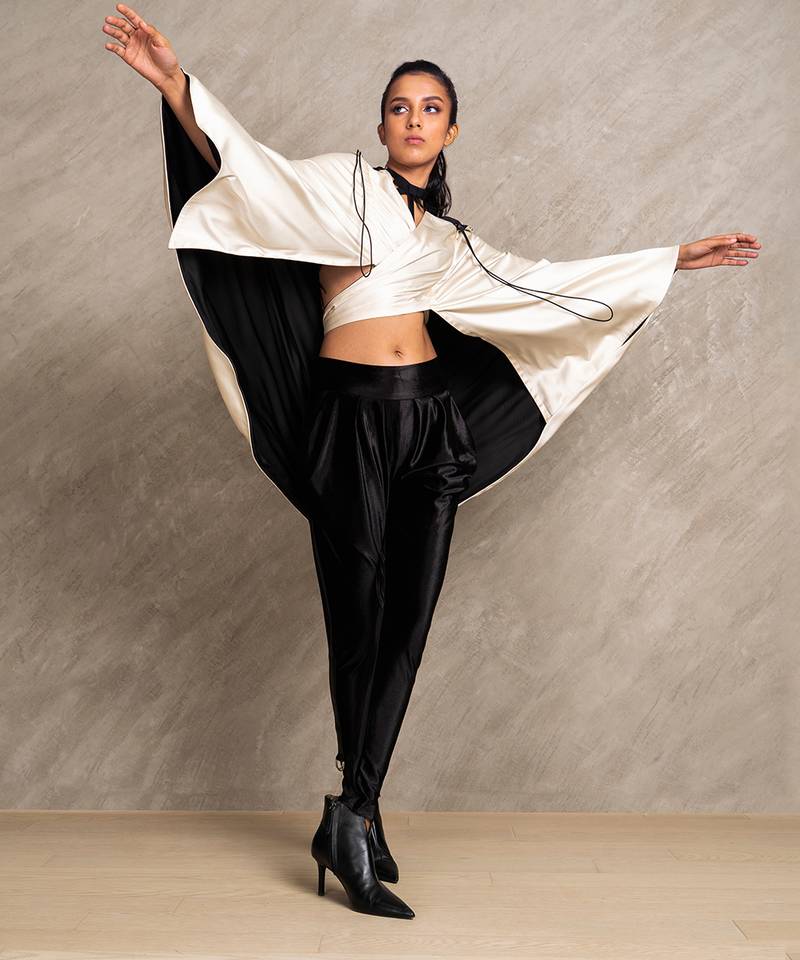 Cream & Black  Irina Cape