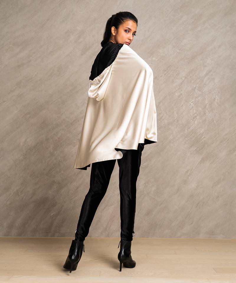 Cream & Black  Irina Cape