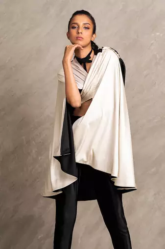 Cream & Black  Irina Cape