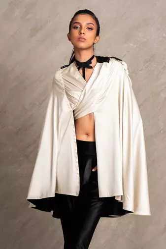 Cream & Black  Irina Cape