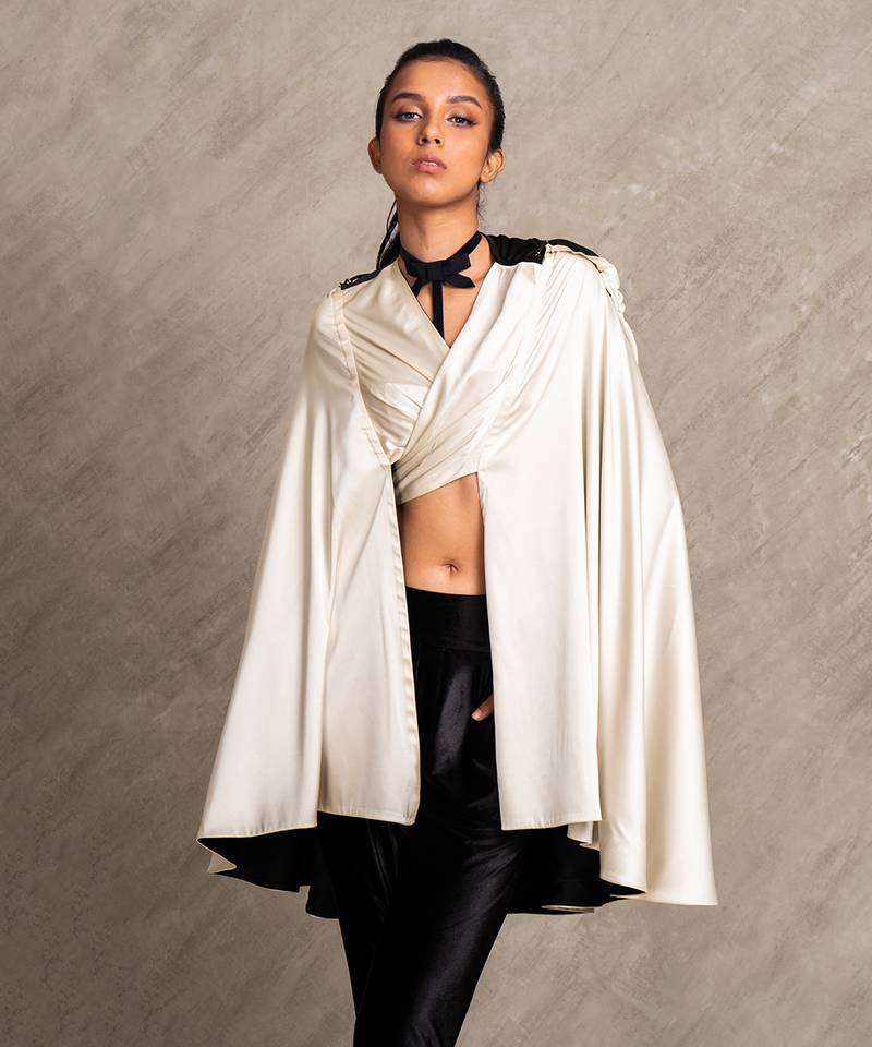 Cream & Black  Irina Cape