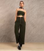 Black & Red Brocade Bader Bustier Top