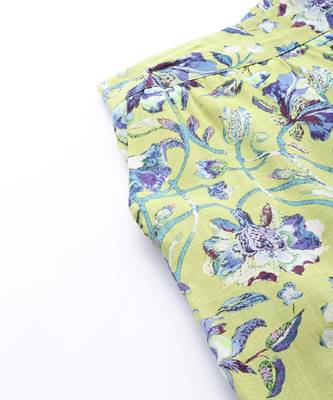Green Printed Top With Pant Co-Ord Set 6