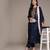 Navy Blue Embroidered Kurta With Pant And Dupatta