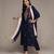 Navy Blue Embroidered Kurta With Pant And Dupatta