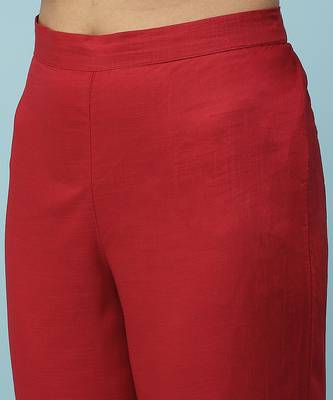 AARKE Red Embroidered Kurta Set 5