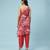 Red Botanical Print Kurta with Pants