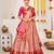 Peach & Pink Semi-Stitched  Half Saree & Unstitched Blouse With Dupatta