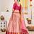 Peach & Pink Semi-Stitched  Half Saree & Unstitched Blouse With Dupatta