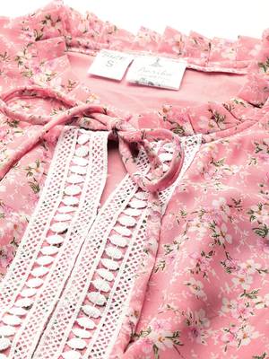 Pink printed georgette short-dresses 2