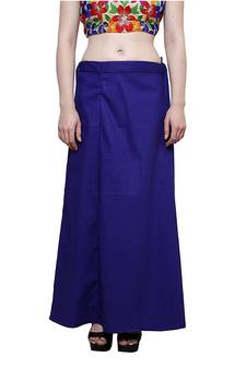 Blue Women's Cotton Plain Stitched Inskirt Saree Petticoats