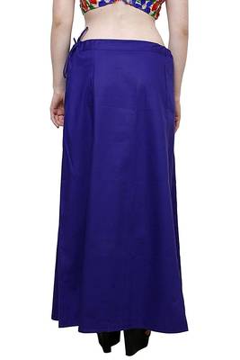 Blue Women's Cotton Plain Stitched Inskirt Saree Petticoats 2