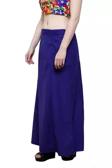 Blue Women's Cotton Plain Stitched Inskirt Saree Petticoats