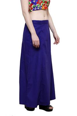 Blue Women's Cotton Plain Stitched Inskirt Saree Petticoats 4