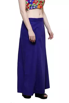 Blue Women's Cotton Plain Stitched Inskirt Saree Petticoats