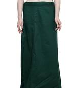 Dark Green Women's Cotton Plain Stitched Inskirt Saree Petticoats
