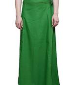 Green Women's Cotton Plain Stitched Inskirt Saree Petticoats