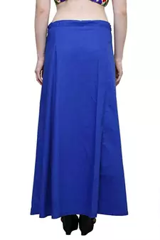 Royal Blue Women's Cotton Plain Stitched Inskirt Saree Petticoats
