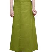 Mehandi Green Women's Cotton Plain Stitched Inskirt Saree Petticoats