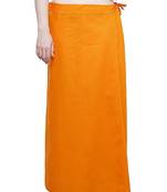 Orange Women's Cotton Plain Stitched Inskirt Saree Petticoats