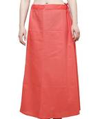 Peach Women's Cotton Plain Stitched Inskirt Saree Petticoats