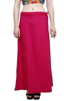 Pink Women's Cotton Plain Stitched Inskirt Saree Petticoats