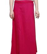 Pink Women's Cotton Plain Stitched Inskirt Saree Petticoats