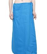 Sky Blue Women's Cotton Plain Stitched Inskirt Saree Petticoats
