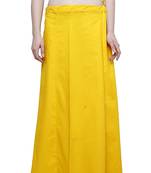 Yellow Women's Cotton Plain Stitched Inskirt Saree Petticoats