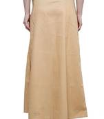 Beige Women's Cotton Plain Stitched Inskirt Saree Petticoats