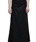 Black Women's Cotton Plain Stitched Inskirt Saree Petticoats