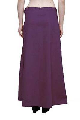 Purple Women's Cotton Plain Stitched Inskirt Saree Petticoats 1