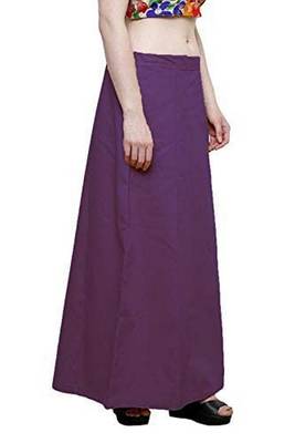 Purple Women's Cotton Plain Stitched Inskirt Saree Petticoats 2