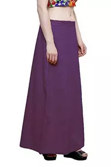 Purple Women's Cotton Plain Stitched Inskirt Saree Petticoats
