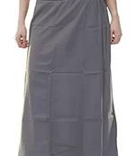 Grey Women's Cotton Plain Stitched Inskirt Saree Petticoats