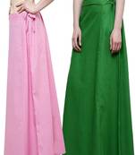 Multicolor Women's Cotton Plain Stitched Inskirt Saree Petticoats Combo