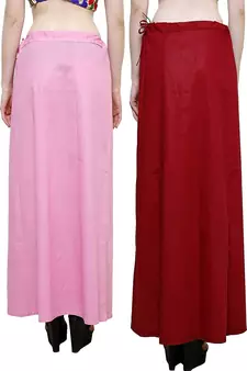 Multicolor Women's Cotton Plain Stitched Inskirt Saree Petticoats Combo