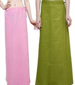 Multicolor Women's Cotton Plain Stitched Inskirt Saree Petticoats Combo