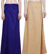 Multicolor Women's Cotton Plain Stitched Inskirt Saree Petticoats Combo