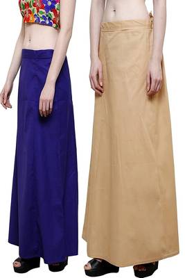 Multicolor Women's Cotton Plain Stitched Inskirt Saree Petticoats Combo 4