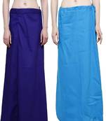 Multicolor Women's Cotton Plain Stitched Inskirt Saree Petticoats Combo