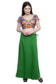 Multicolor Women's Cotton Plain Stitched Inskirt Saree Petticoats Combo